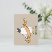 Gentoo Pinguin Japanisch schreiben Kanji Postkarte (Stehend Vorderseite)