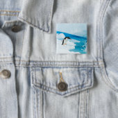 Gentoo Pinguin, Pygoscelis Papua, springt ab Button (Beispiel)