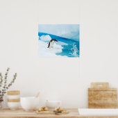 Gentoo Pinguin, Pygoscelis Papua, springt ab Poster (Küche)