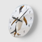 Gentoo Pinguin Runde Wanduhr (Winkel)