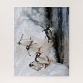 Gentoo Pinguine springen in Wasser in der Antarkti Puzzle (Vertikal)