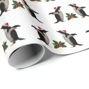Gentoos und Holly Christmas Wrapping Paper Geschenkpapier