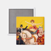 Gentry Bros. Circus Poster ft. Miss Louise Hilton Magnet (Vorderseite/Rückseite)