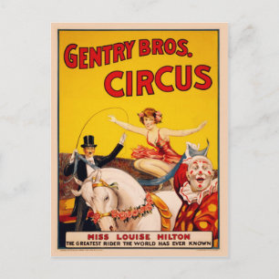 Gentry Bros. Circus Poster ft. Miss Louise Hilton Postkarte
