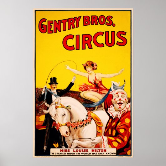 GENTRY BROS CIRCUS Reiter Performance Vintag Poster (Vorne)