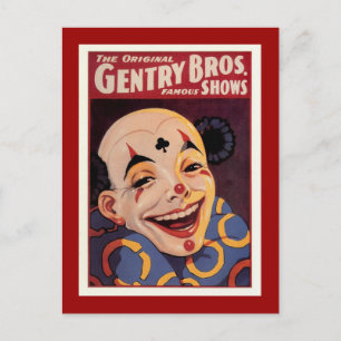 Gentry Bros. Vintager Zirkus Postkarte