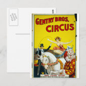 Gentry Bros. Zirkus Postkarte (Vorne/Hinten)