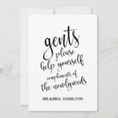 Gents Bad Basket Erschwingliches Hochzeitszeichen (Vorderseite)