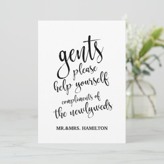 Gents Bad Basket Erschwingliches Hochzeitszeichen (Stehend Vorderseite)