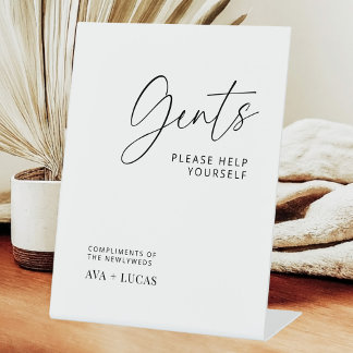 Gents Bad Basket Minimalistisch Hochzeitsempfang Sockelschild