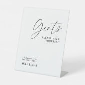 Gents Bad Basket Minimalistisch Hochzeitsempfang Sockelschild (Vorderseite)