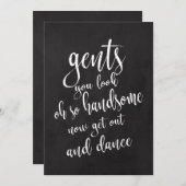 Gents Bad erschwingliche Chalkboard-Hochzeitszeich Einladung (Vorne/Hinten)