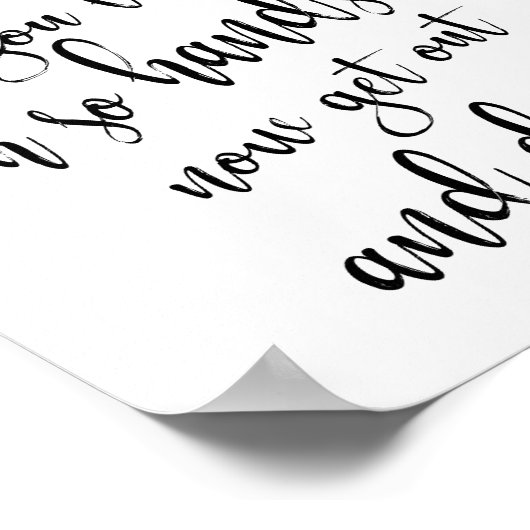 Gents Bad Schwarz und Weiß 8x10 Hochzeitszeichen Poster (Ecke)