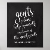 Gents Bathroom Basket 8x10 Chalkboard-Zeichen Poster (Vorne)