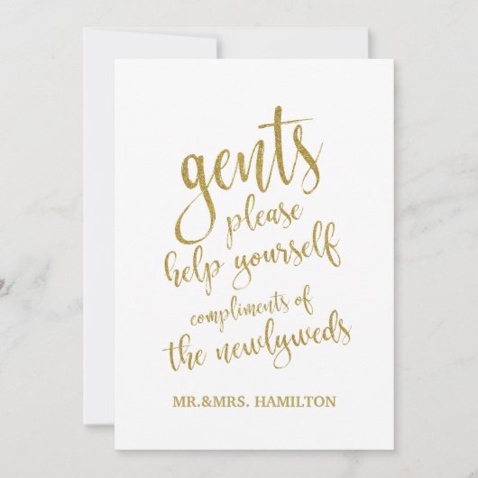 Gents Bathroom Basket Gold Erschwingliches Hochzei (Vorderseite)