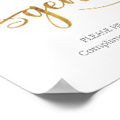 Gents Gold Bade Körbchen Beschilderung | Hochzeits Poster (Ecke)