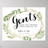 Gents restroom sign - toiletee country Crystal Poster (Vorne)