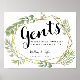 Gents restroom sign - toiletee country Crystal Poster