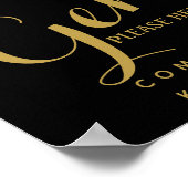 Gents restroom sign - Warenkorb-GOLD-Zeichen Poster (Ecke)