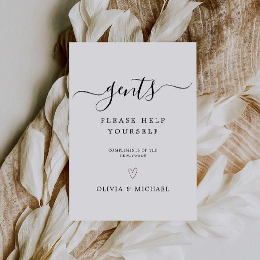 Gents Room-Signature-Vorlage, Minimalistische Hoch Einladung