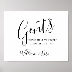 Gents Toilettenschild - Toilettenartikel modern Poster