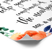 Gents Wedding Bad Basket 8x10 Blumenzettel Poster (Ecke)