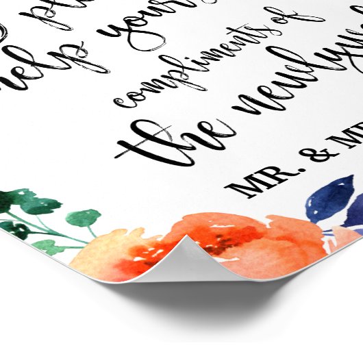 Gents Wedding Bad Basket 8x10 Blumenzettel Poster (Ecke)