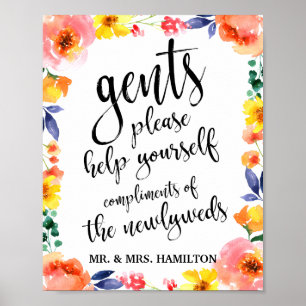 Gents Wedding Bad Basket 8x10 Blumenzettel Poster