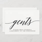 Gents Wedding Bad Sign - Modernes Script Ankündigung (Vorne/Hinten)