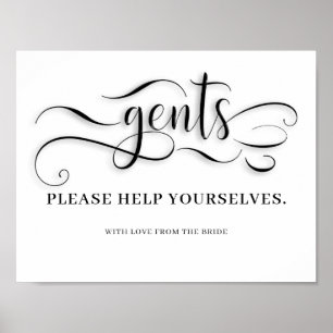 Gents Wedding Bad Sign Poster
