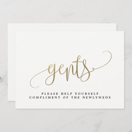 Gents Wedding Bad Sign - Schöne Kalligrafie (Vorne/Hinten)