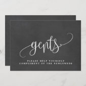 Gents Wedding Bad Sign - Schöne Kalligrafie Ankündigung (Vorne/Hinten)