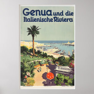 Genua Genoa Ligurien Italien Riviera Italien Vinta Poster