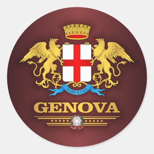 Genua (Genua) Runder Aufkleber (Vorderseite)