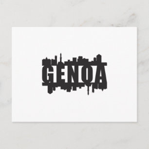 Genua Italien City Skyline Cityscape Funny Gift Id Postkarte