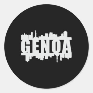 Genua Italien City Skyline Cityscape Funny Gift Runder Aufkleber