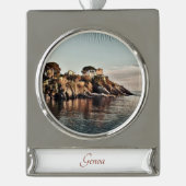 Genua, Italien Marina Reisen Kunst, Dichtung und M Banner-Ornament Silber (Vorderseite)