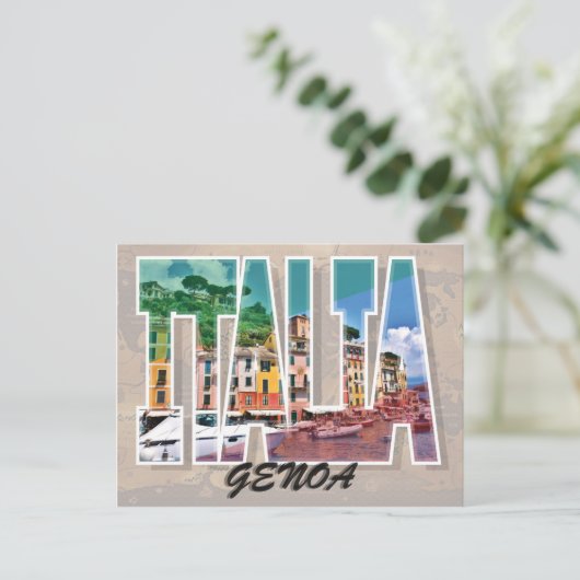 Genua, Italien Postkarte (Stehend Vorderseite)