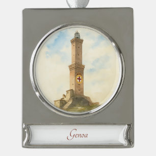 Genua, Italien Reisen Kunst, Dichtung und Musik Banner-Ornament Silber