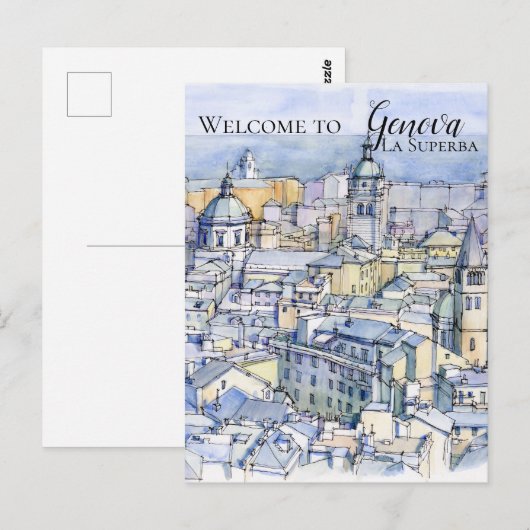 Genua, La Superba Postkarte (Vorne/Hinten)