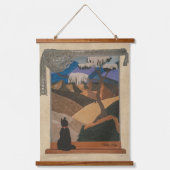 Genuale Leder- und Wildlederkunst Wandteppich Mit Holzrahmen (Vorderseite)