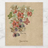 Genuale Leder- und Wildlederkunst Weinetikett (Einzelnes Label)