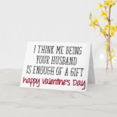 Genug eines Geschenks, lustige Ehefrau Valentinsta Karte (Gelbe Blume)