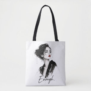 Genug. Minimalistische Statement-Baumwolltasche Tasche
