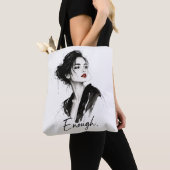 Genug. Minimalistische Statement-Baumwolltasche Tasche (Von Nahem)