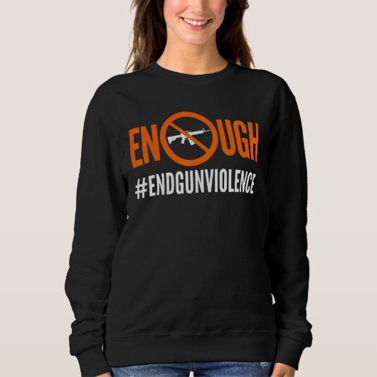 Genug Stopp Gun Gewalt überquerte Riffle-Schildkrö Sweatshirt (Vorderseite)