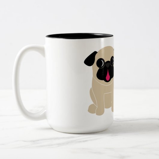 Genug über Sie lässt über meinen Mops-Kaffee-Tee Zweifarbige Tasse (Links)