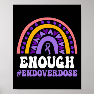Genug Überdosierung Pruple Ribbon Opioid Überdosie Poster