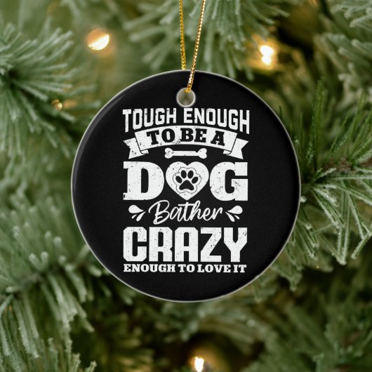 genug, um ein Hundebär zu sein Crazy Dog Groomer Keramik Ornament (Baum)