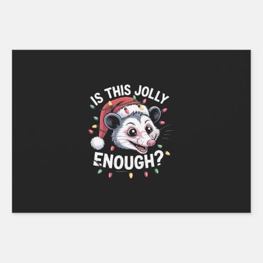 Genügt das? Christmas Opossum Sarcastic Geschenkpapier Set (Vorderseite)